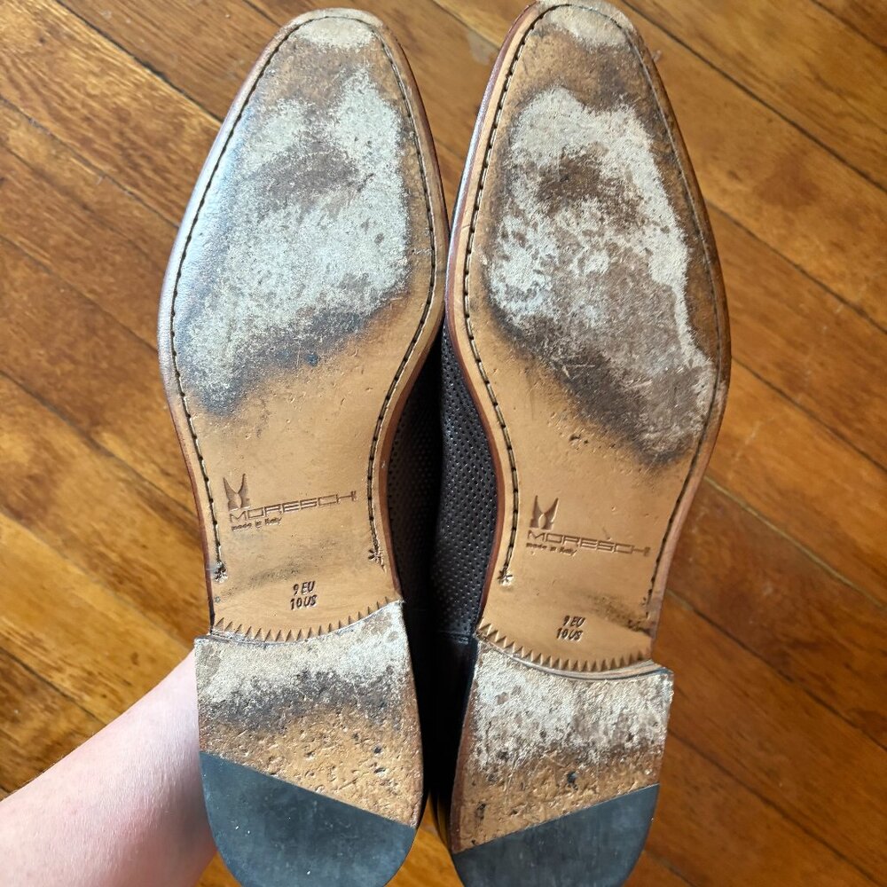 Moreschi Men's Dark Brown Italian Leather Loafers size 10 US - Picture 7 of 7